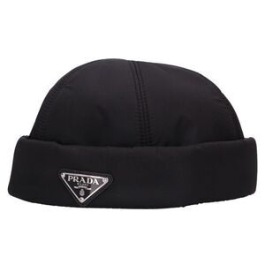 Prada 2hc168 2DV4 Nylon Triangle Logo Plate Beanie Cap Men's M